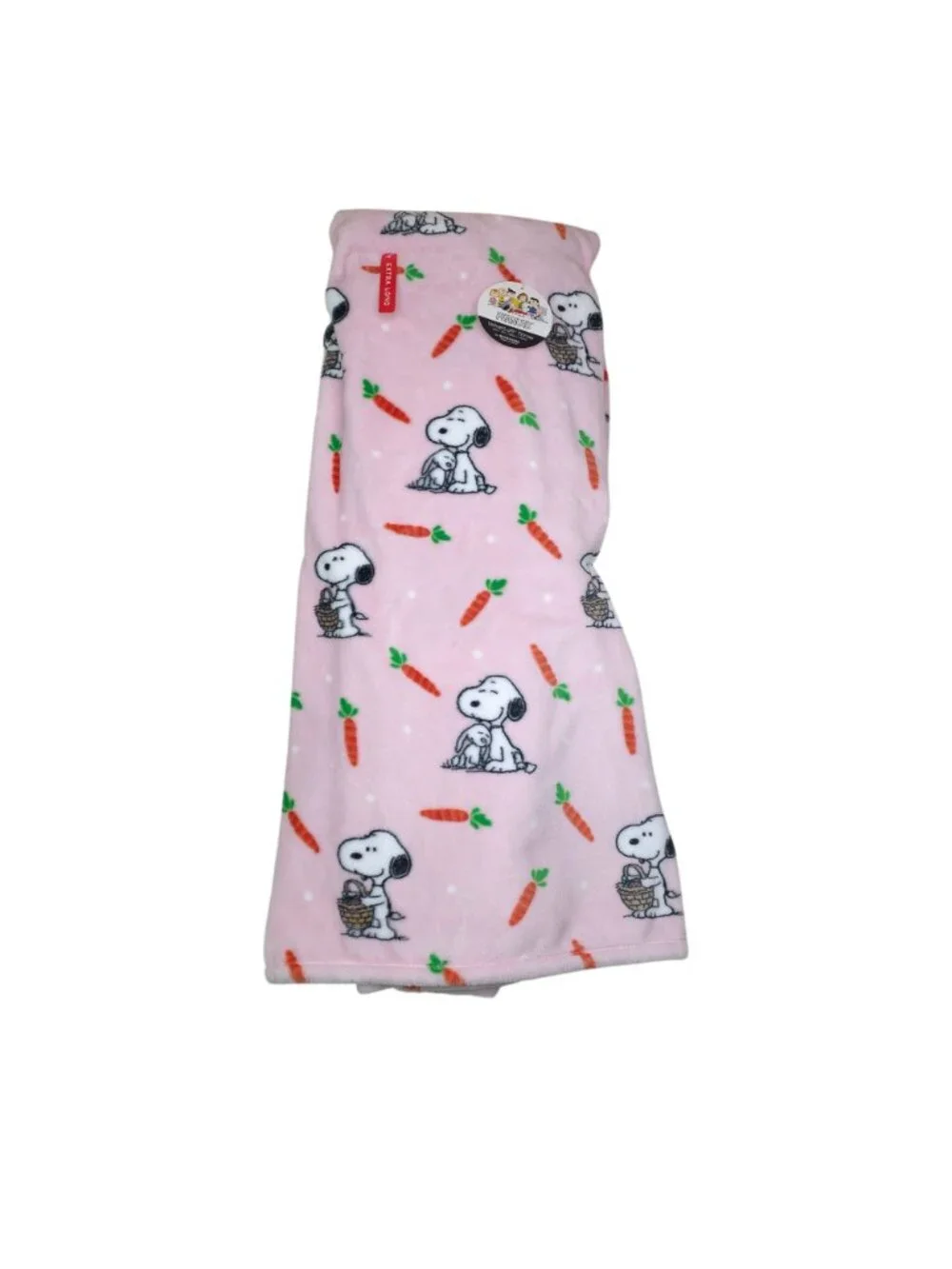 Peanuts VelvetLoft Snoopy & Carrots Plush Throw Blanket 60x70